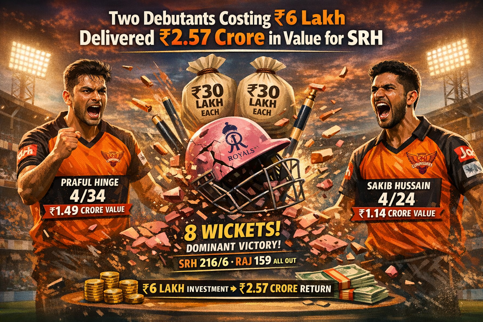 Two Debutants Costing ₹6 Lakh Delivered ₹2.57 Crore in Value for SRH