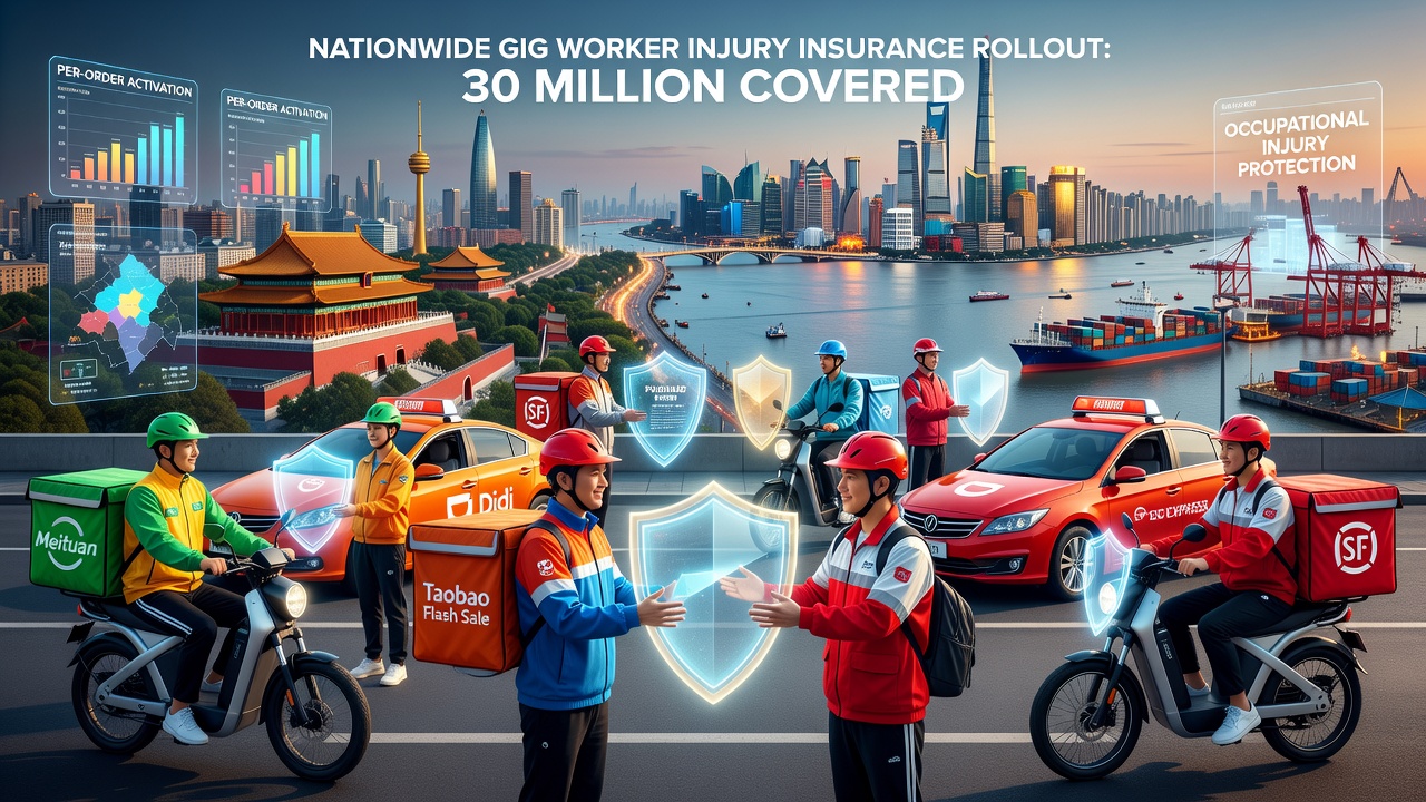 China Rolls Out Nationwide Gig Worker Injury Insurance, Covering 30 Million